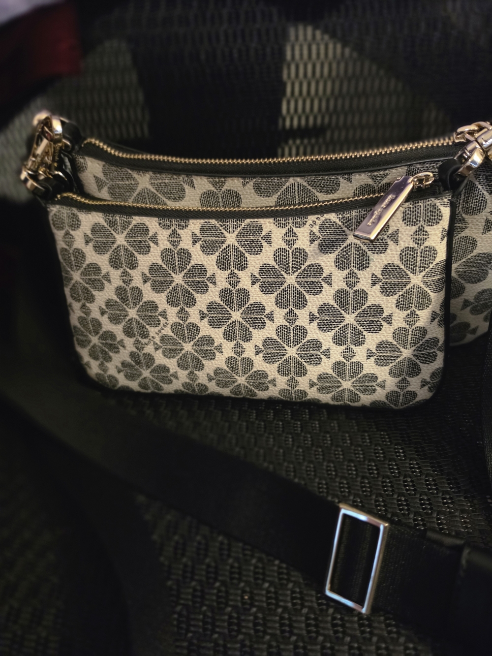 Kate Spade Black And White Floral Crossbody Bag with Black Strap - Picture 3 of 11